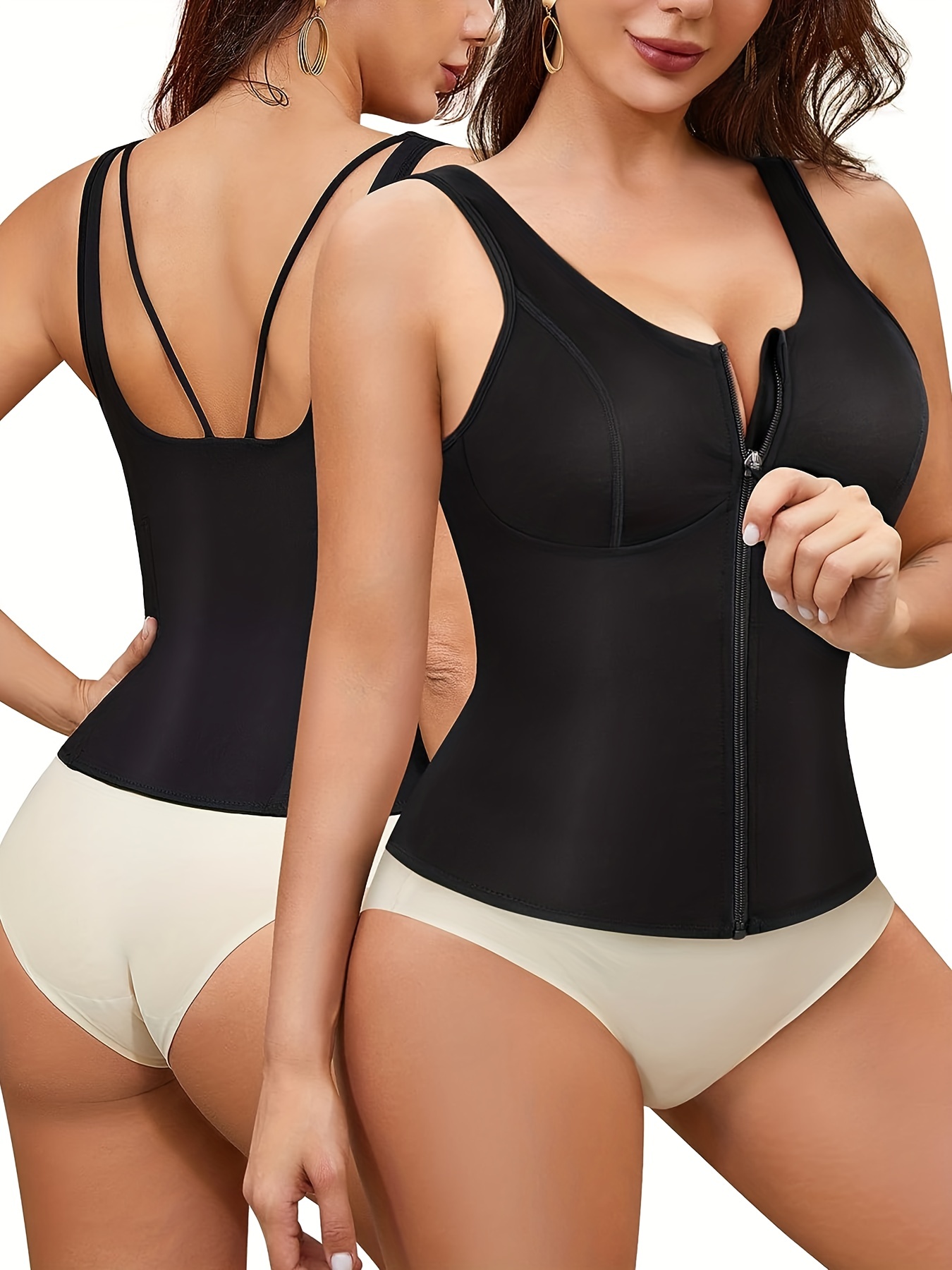 Women V-Neck Compression Cami Vest Tummy Control Body Shaper Camisole Plus  Size 