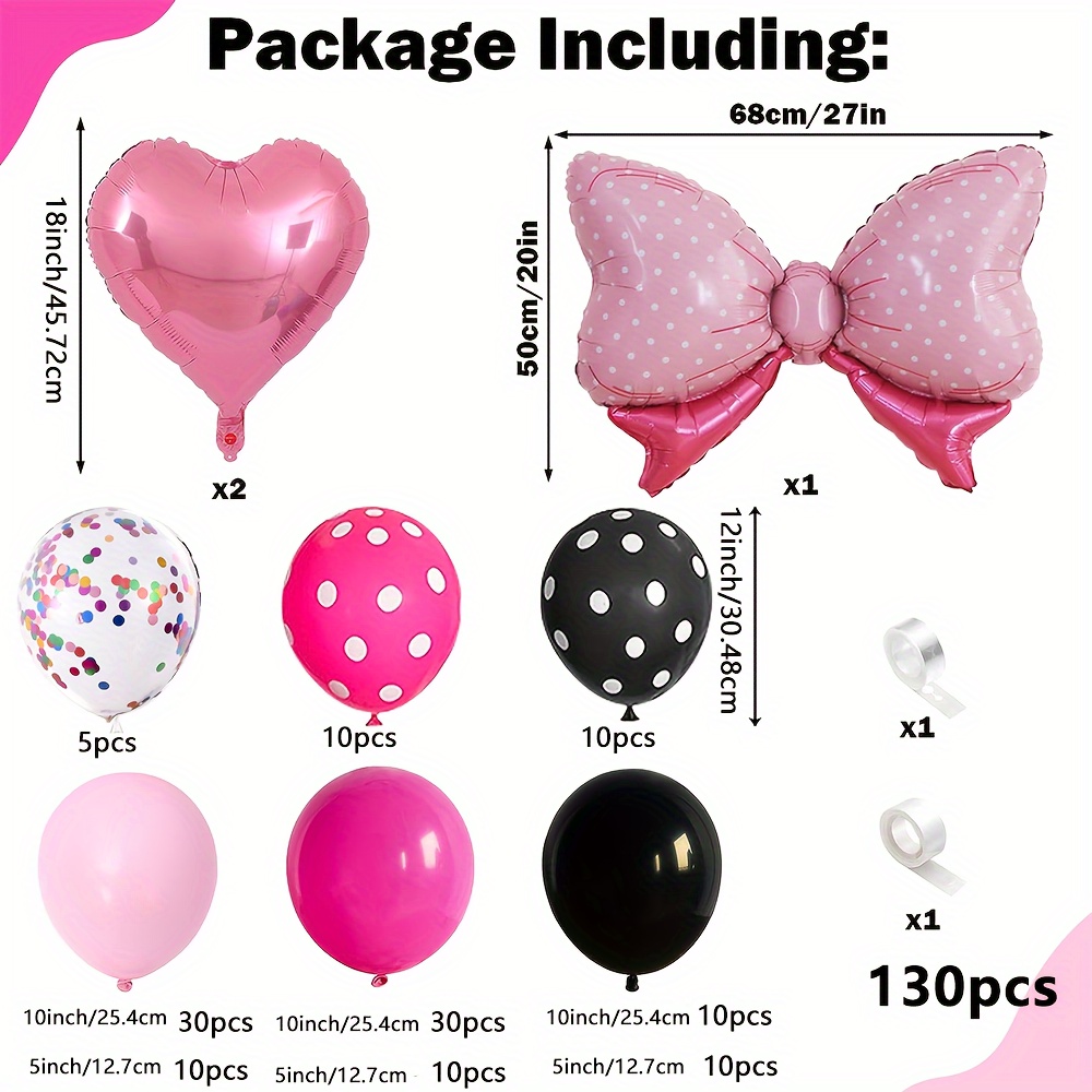 130 Piezas Kit Arco Guirnalda Globos Rosa Globos Látex - Temu