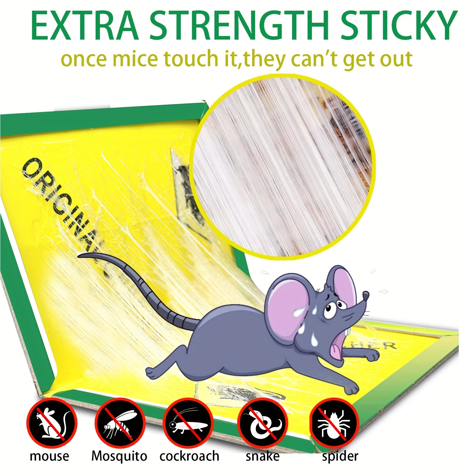 Extra Mouse Glue Traps Stickiness Rat Mouse Snake Traps Sticky Pad Board 2 Pack