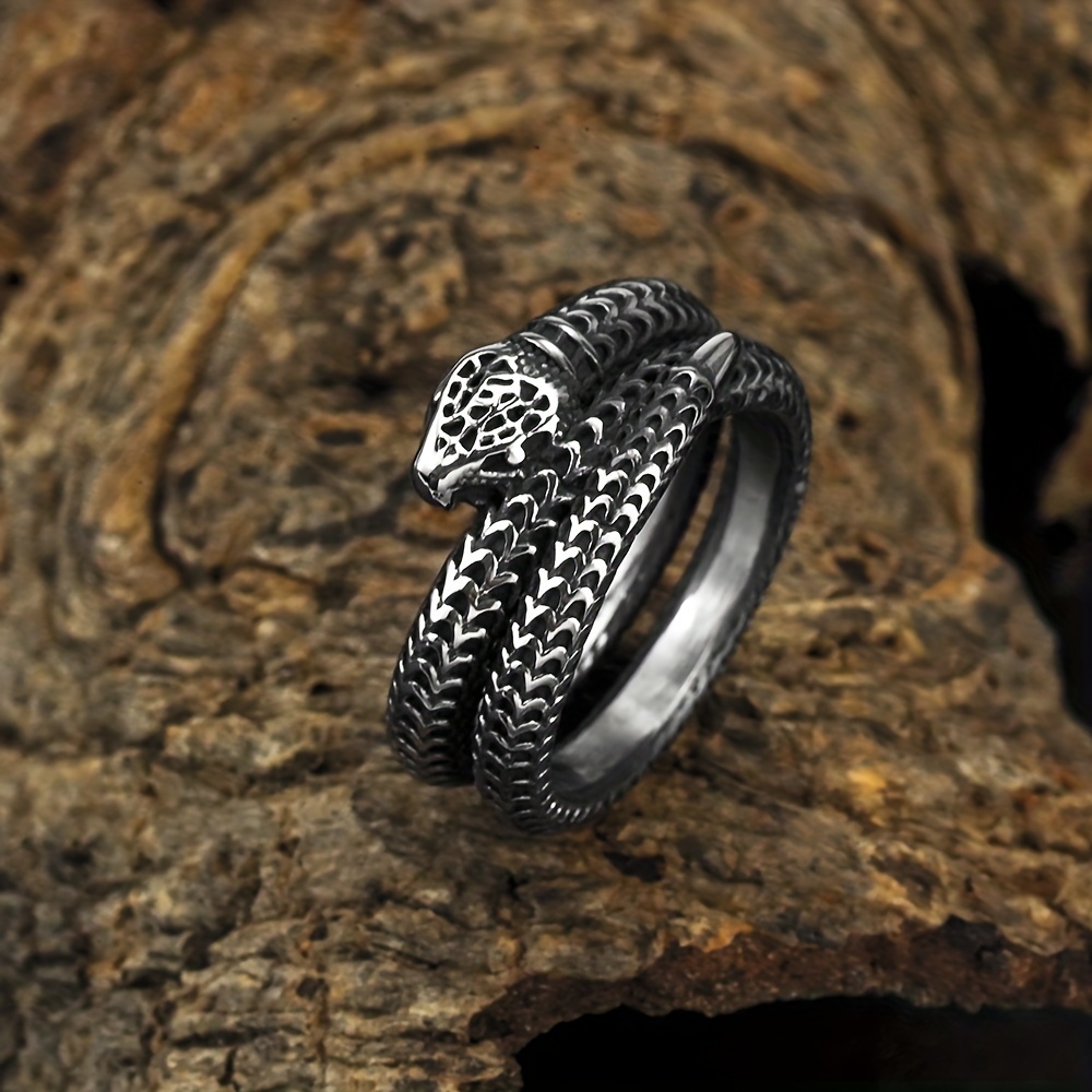Men's Stainless Steel Ring Domineering Snake Winding Stylish