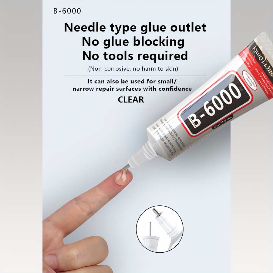 B6000 Jewelry Glue Clear Rhinestone, Inlay Glue, Pendant Adhesive, HOLIKA  25g Craft Adhesive Glue with Precision Tip Multifunctional Fabric Glue
