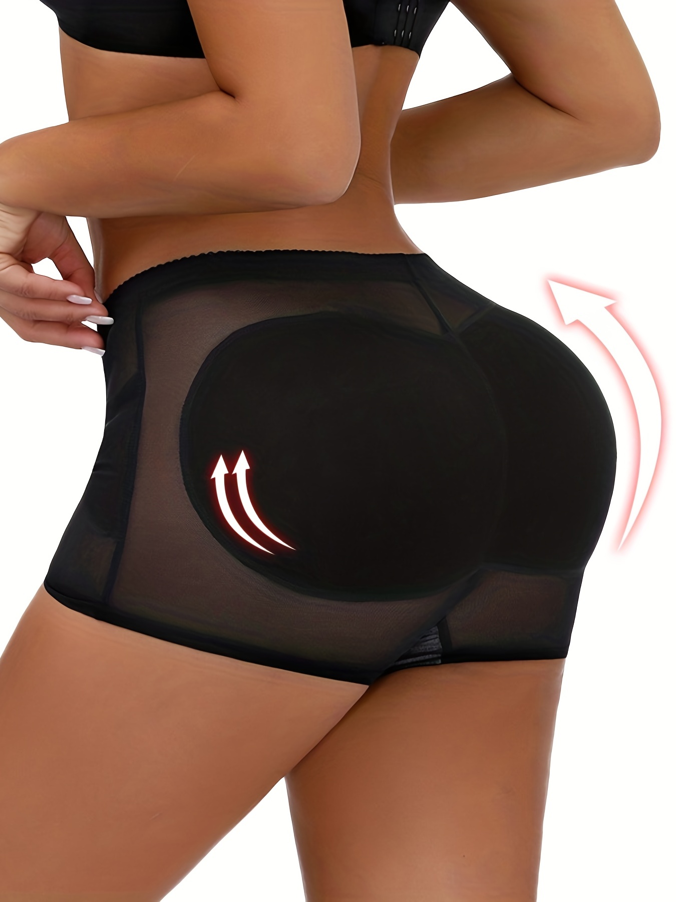 Women's Seamless Butt Lifter Padded Lace Boyshort Pantiy - Temu
