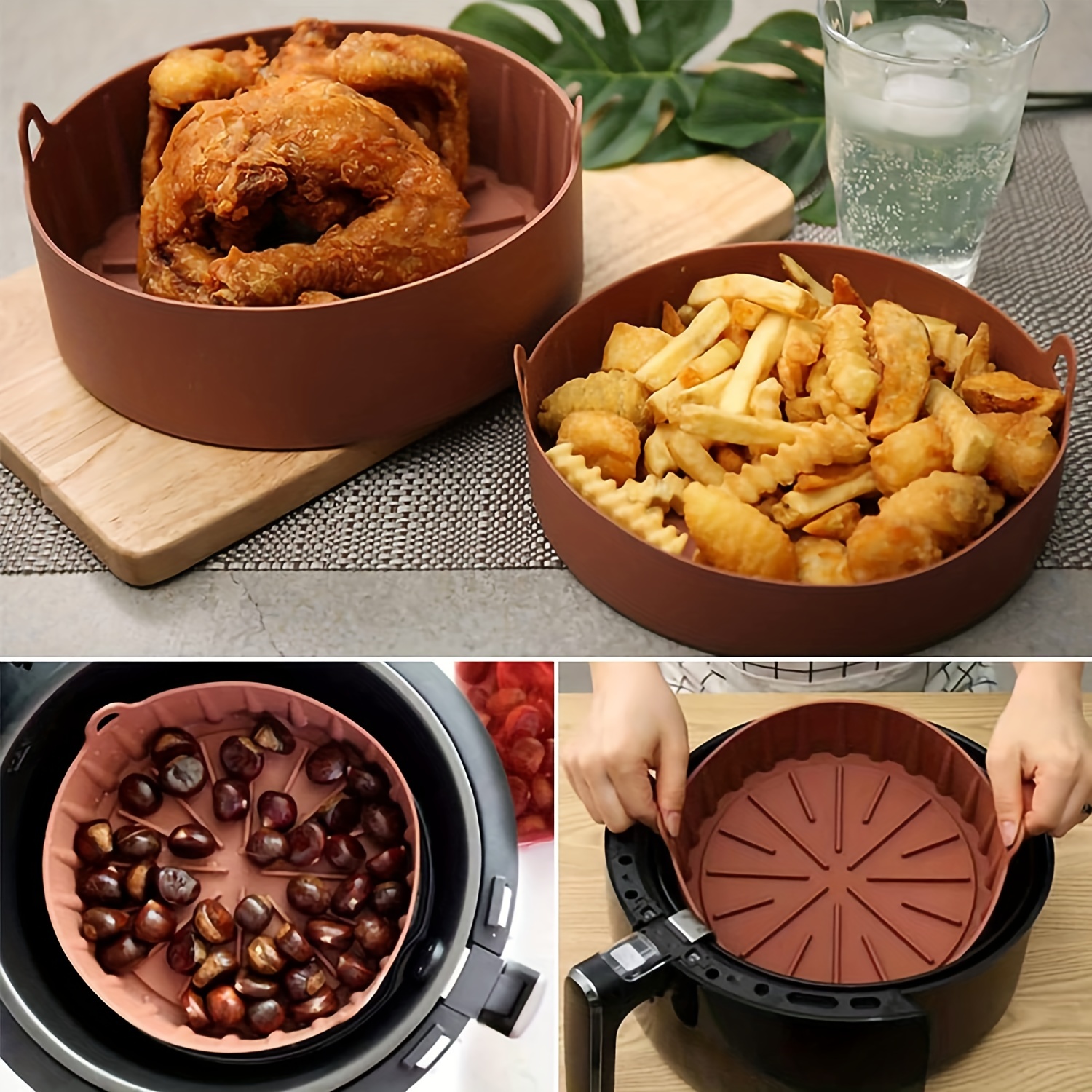2pcs Silicone Air Fryer Liner , Air Fryer Liners Pot, Non-Stick Silicone  Basket Bowl, Reusable Baking Tray, Oven Accessories, Baking Tools, Kitchen  Gadgets, Kitchen Accessories, Home Kitchen Items
