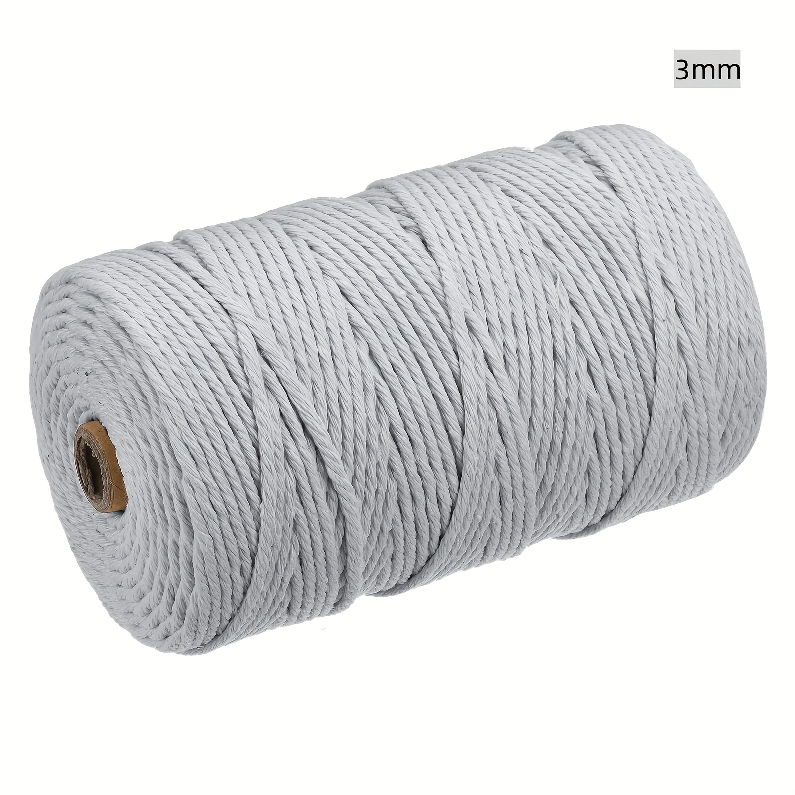 ZXCDINO gray Macrame cord 3mm x 109Yards,colored cotton Rope craft