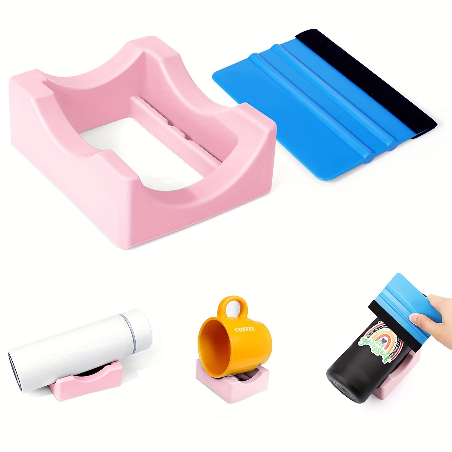 Silicone Cup Cradle for Tumblers with Built-in Slot, Crafts Use to