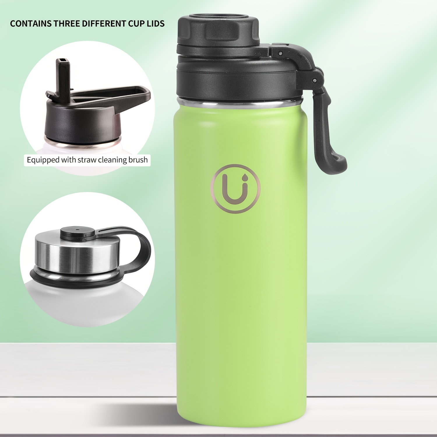 Triple Insulated Stainless Steel Water Bottle with Straw Lid