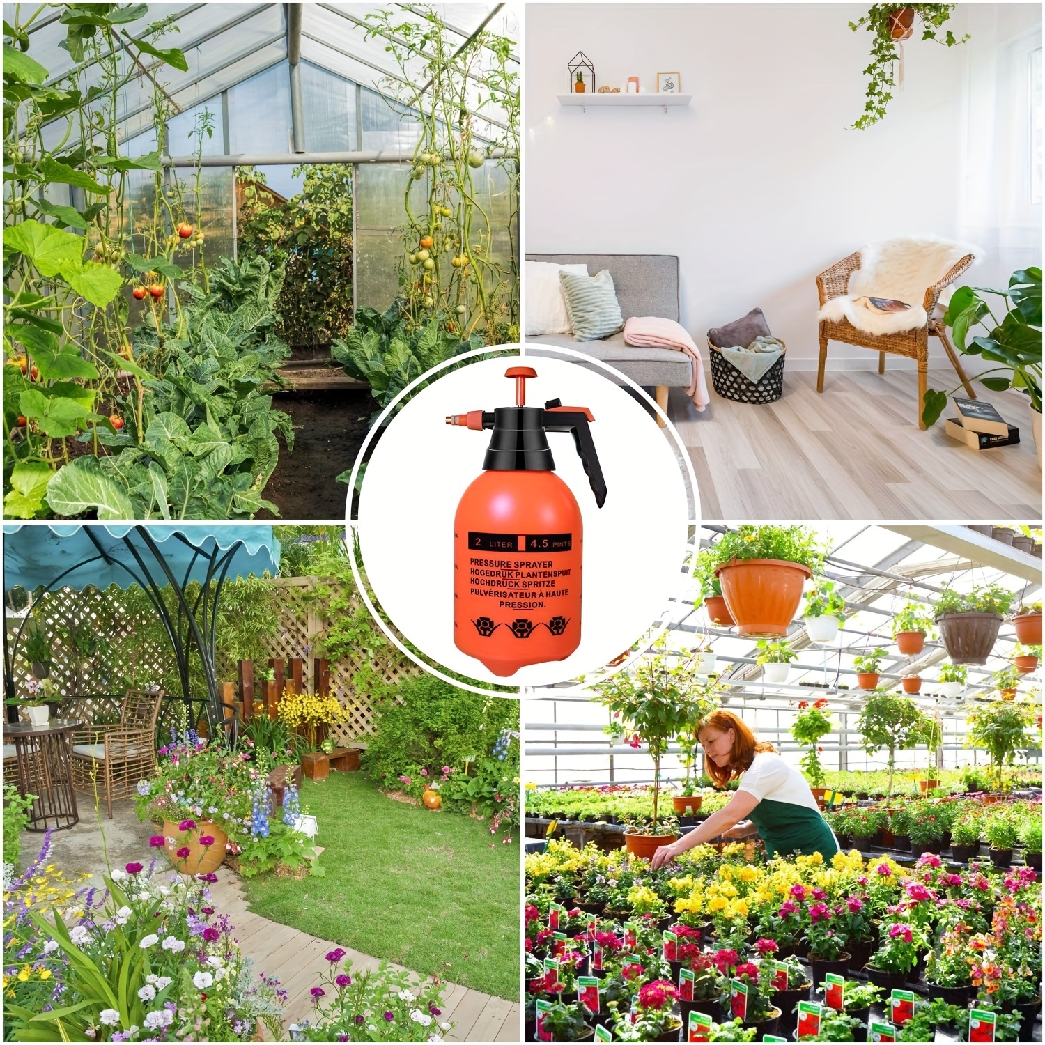 Pulvérisateur À Pompe À Main sous Pression Portable 2l - Pulvérisateur À  Jardin, Vaporisateur À Pompe