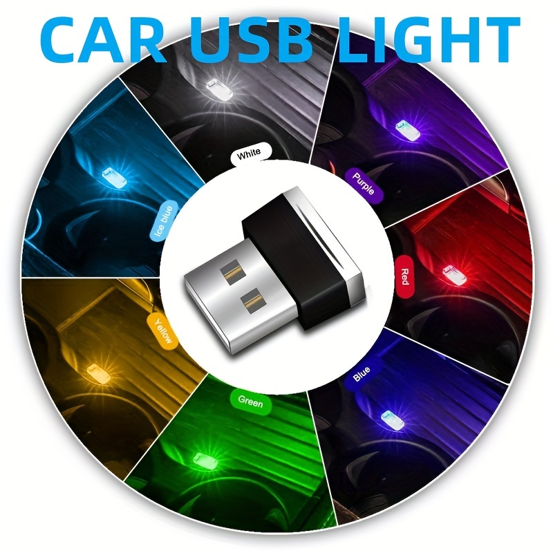 Luces Ambiente Coche Usb Sin Cables Led Interior Coche - Temu Chile