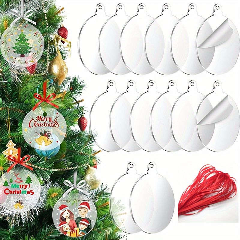12pcs Blank Sublimation Ball Christmas Ornaments for Transfer Printing DIY  Gifts