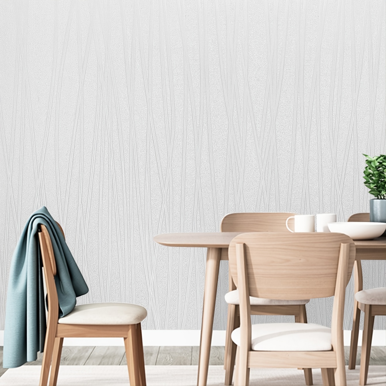 Papel de pared autoadhesivo: fondo gris y líneas blancas