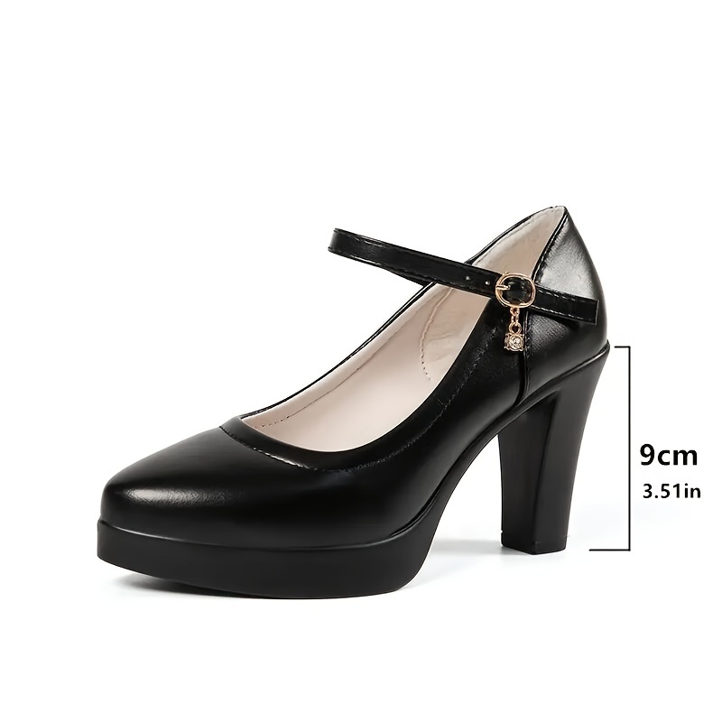 Black work heels with sales strap