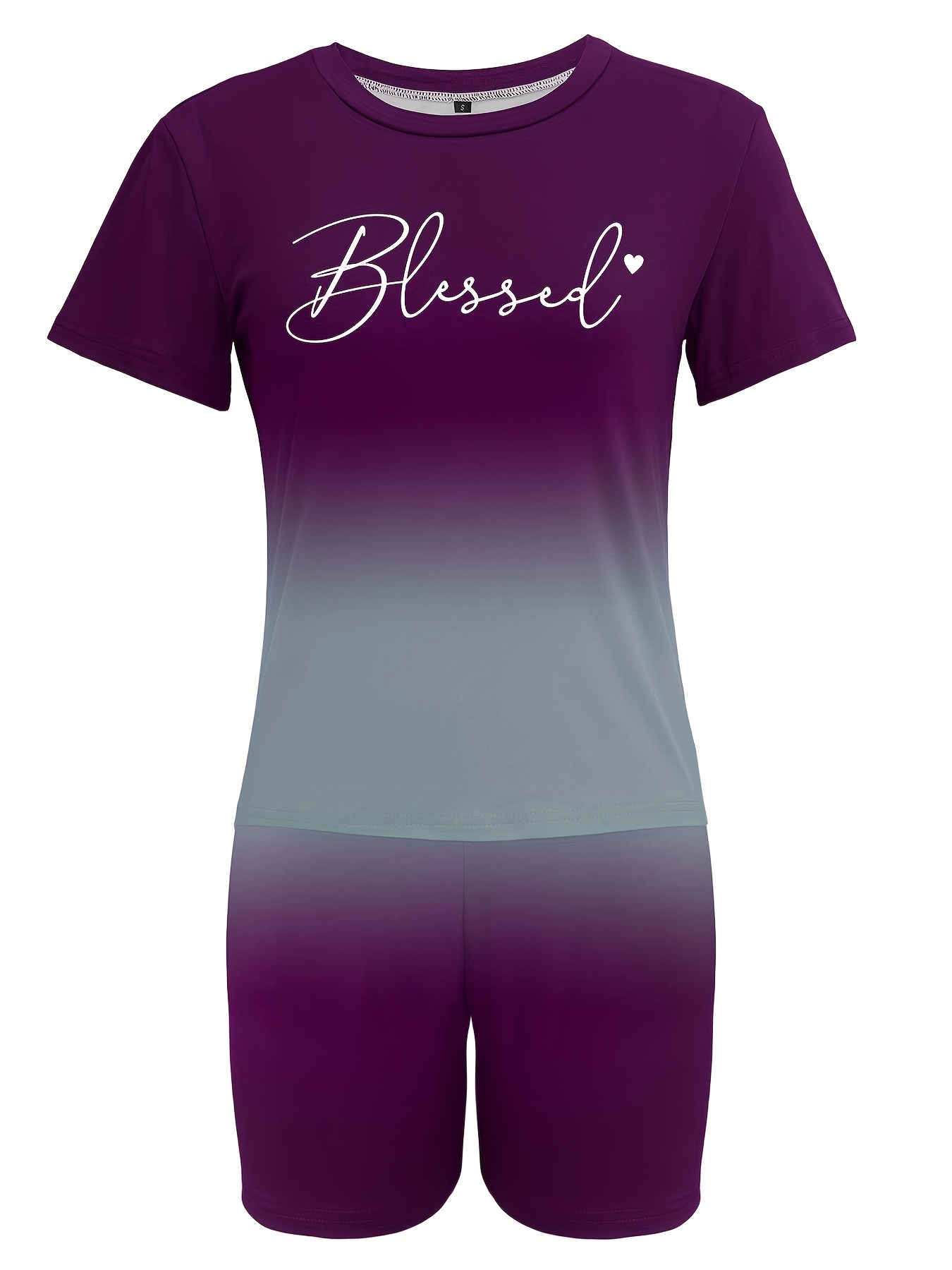 Conjunto Dos Piezas Blessed Print Ombre Conjunto Casual Temu