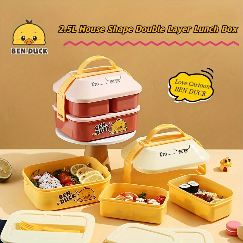Insulated Stainless Steel Lunch Box With Yellow Duck Pattern - Temu