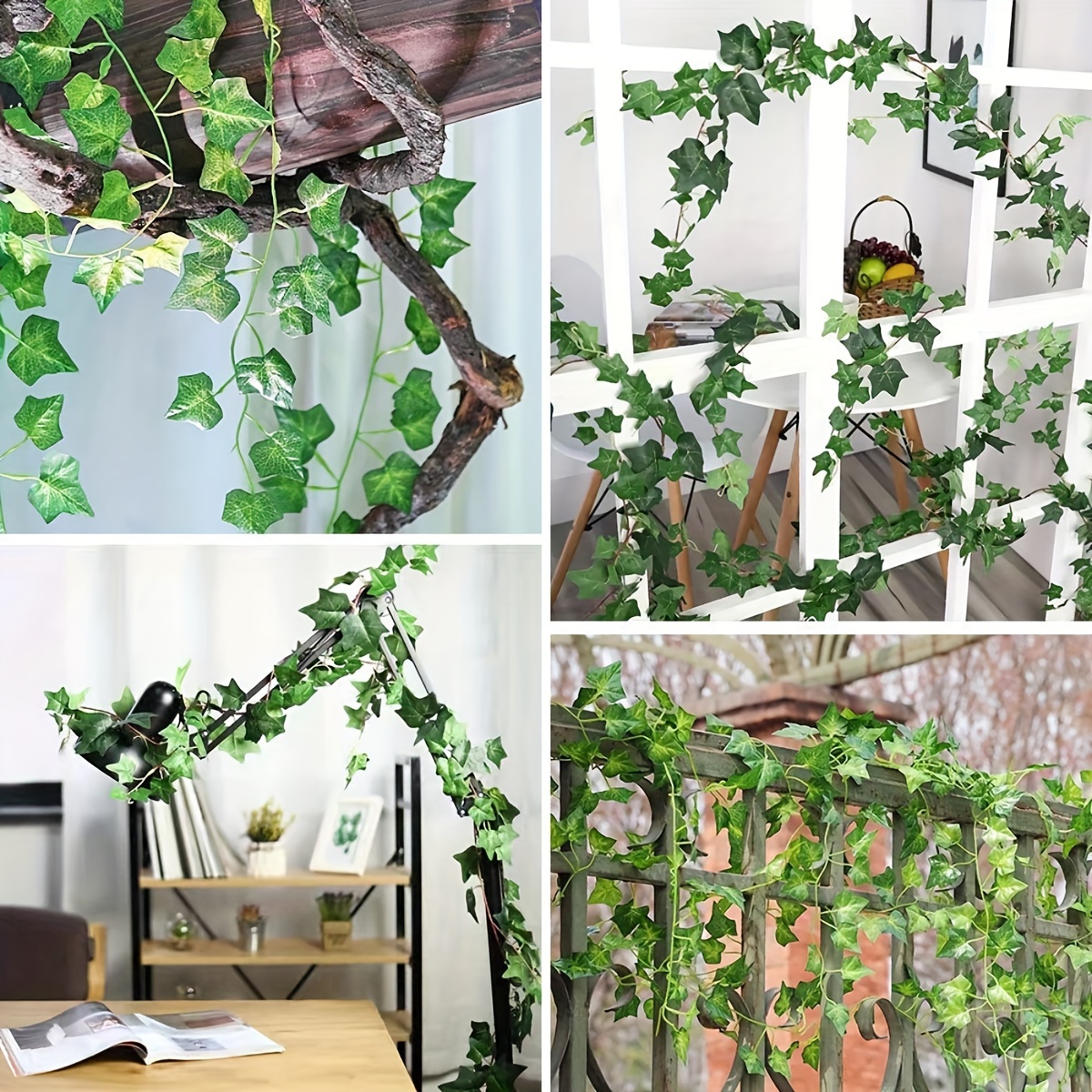 Artificial Ivy Garland Fake Greenery Leaf Hanging Vine Plant, Foliage  Flowers For Wedding Party Outdoor Garden Office Home Kitchen Bedroom Wall  Decor