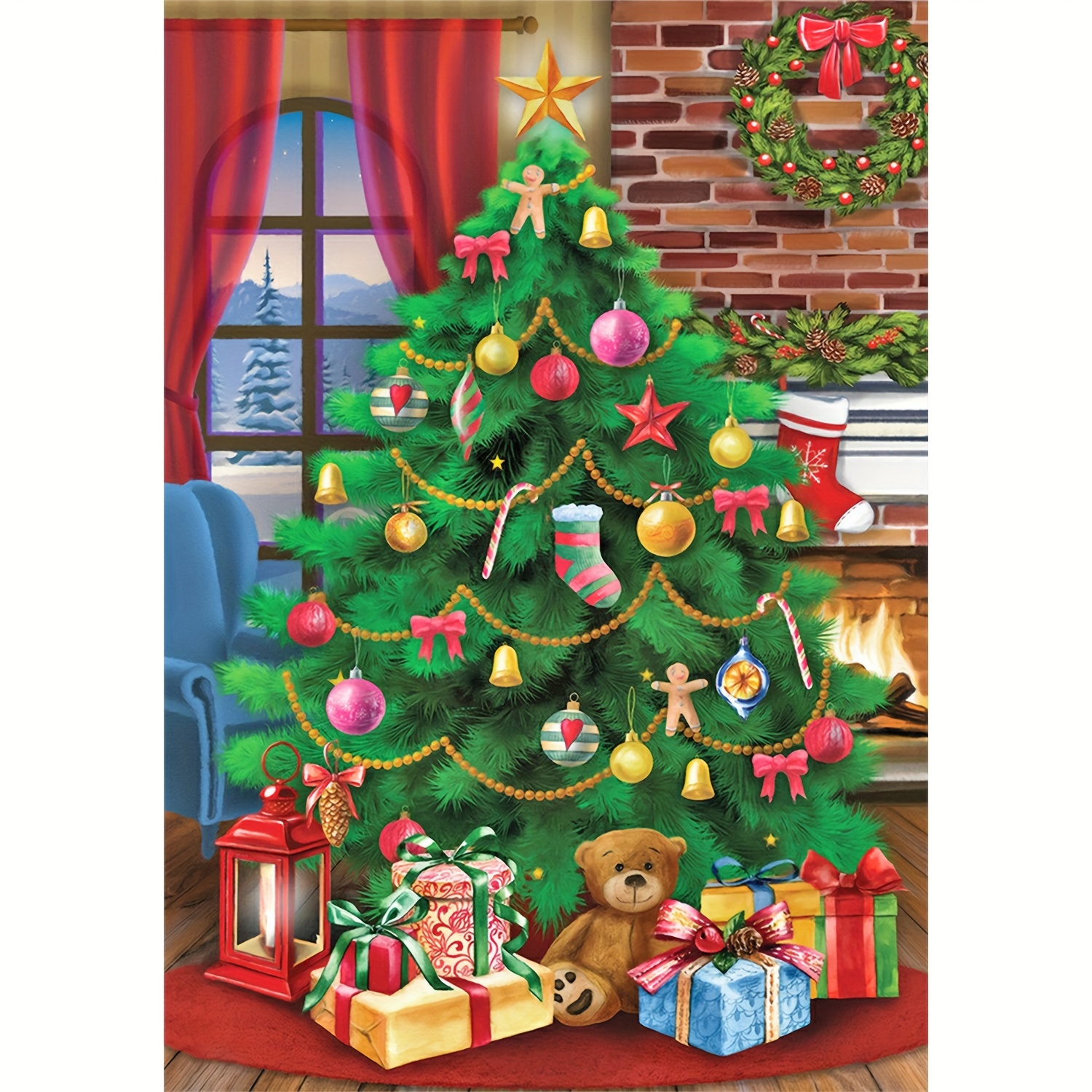 Christmas Diamond Painting Kits christmas Tree Full Round - Temu