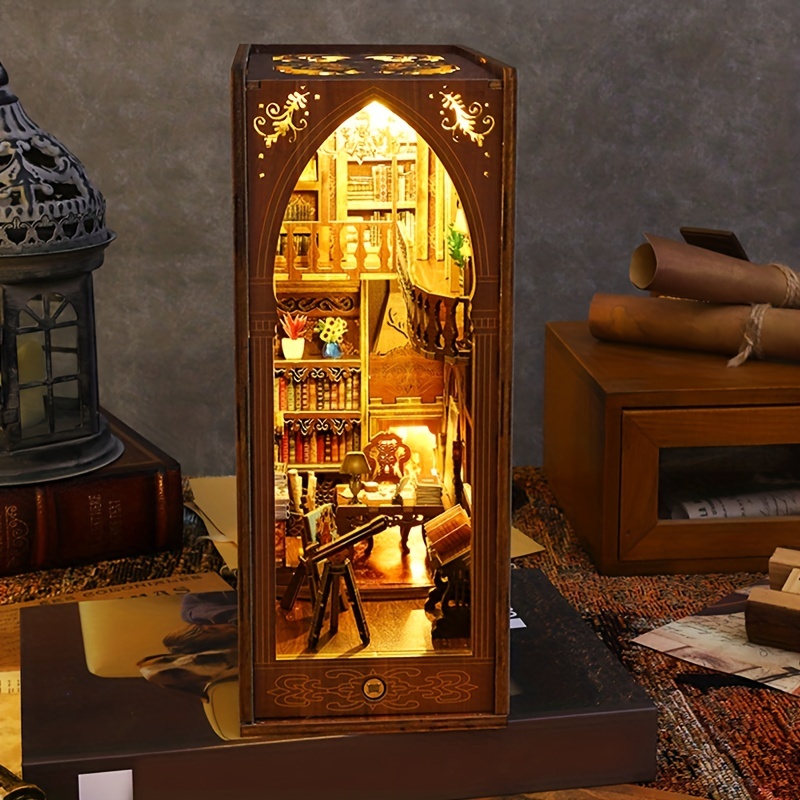Diy Wooden Book Stand Detective Society Model Perfect - Temu
