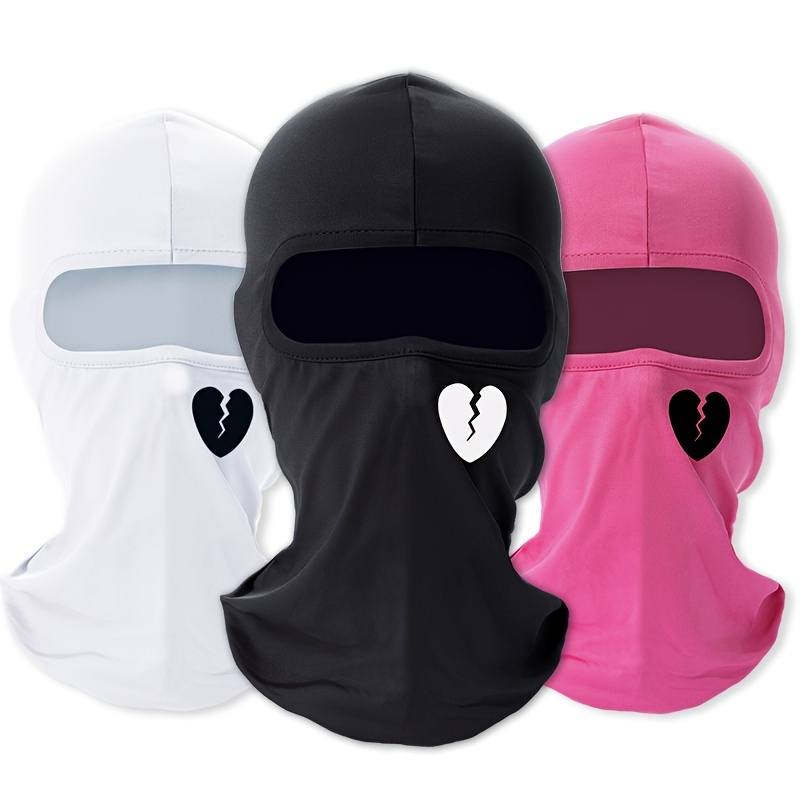 Summer Sunscreen Mask, Broken Heart Print Outdoor Riding Sun Protection Mask Men Sports Headgear,Shiesty,Temu