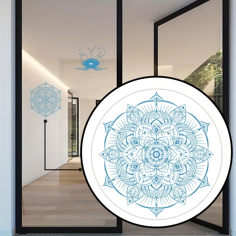 4Pcs Mandala Static Window Clings Decal Anti Collision Glass Stickers Non  Adhesive Vinyl Film Home Decorations 