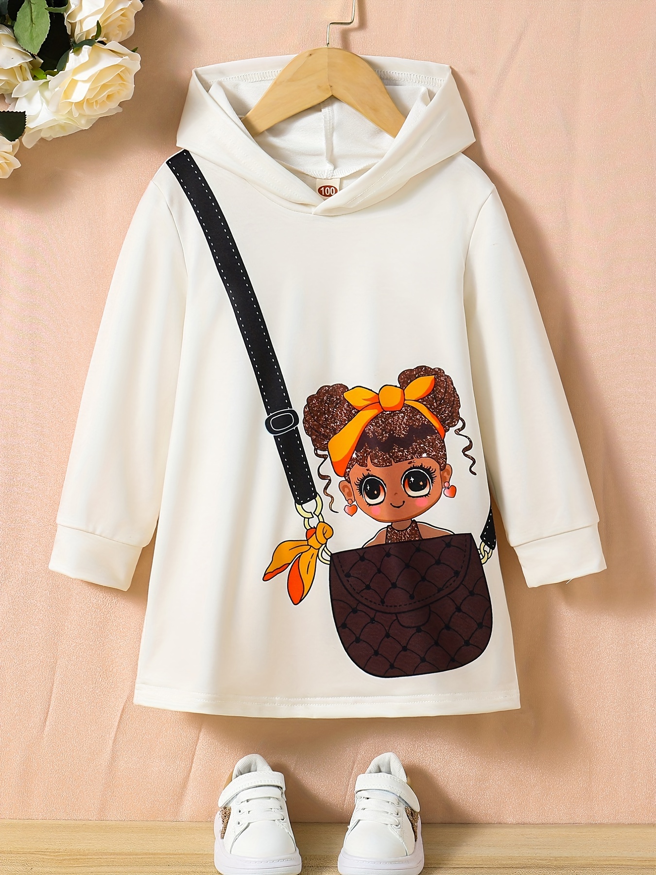 Cartoon Girl Bag Graphic Print Girls Casual Longline Temu