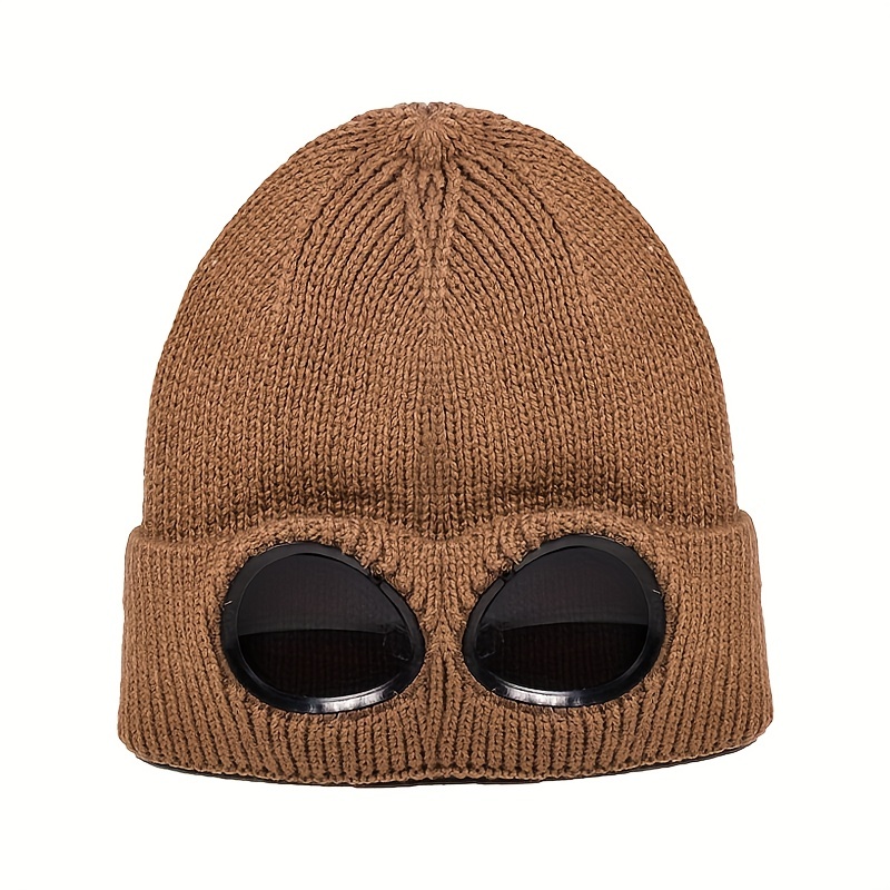 Fashion Ear Protector Wool Knitted Wool Hat With Glasses, In