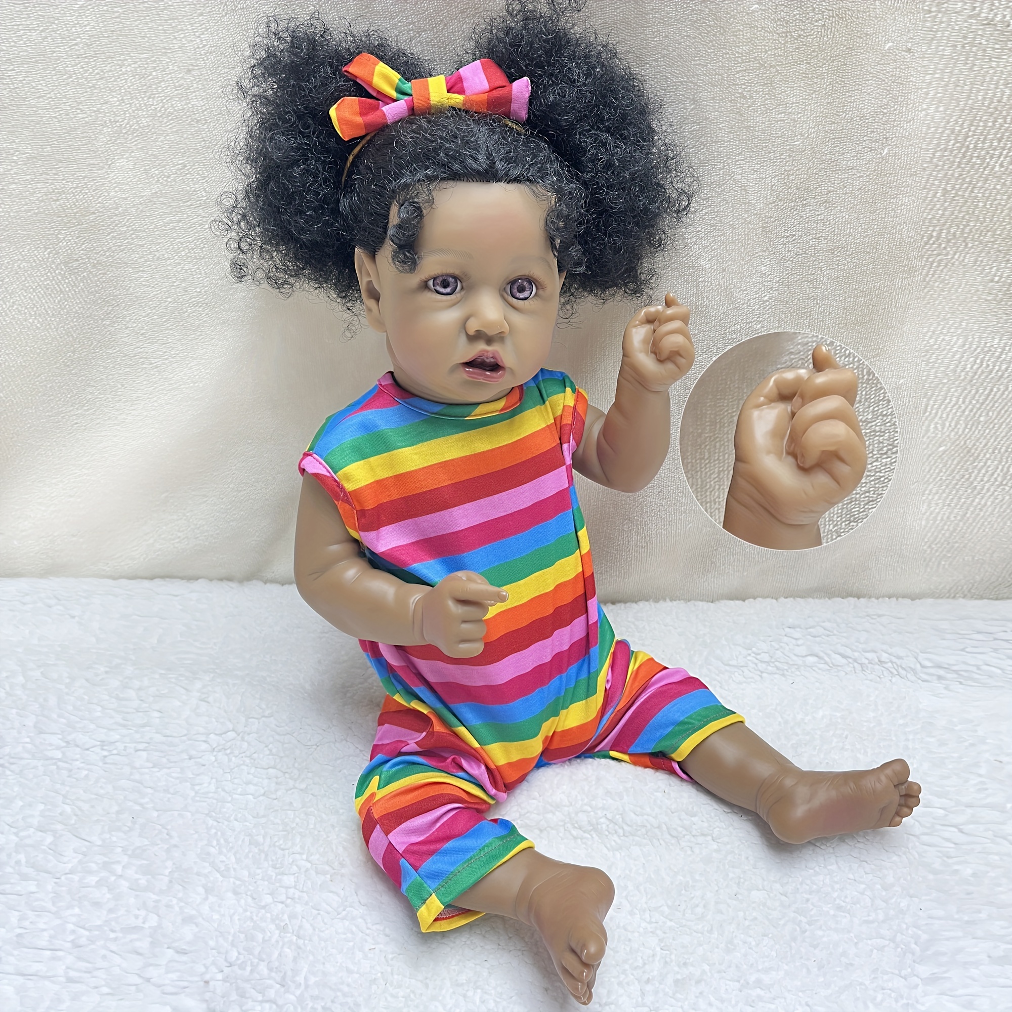 Realistic Reborn Baby Doll Black African American Saskia Soft Full