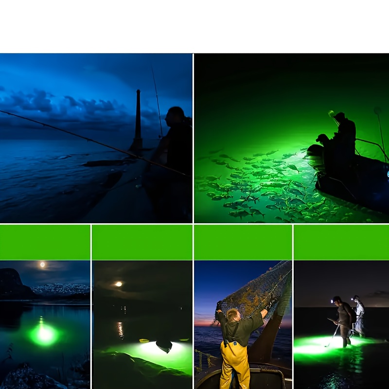 Green Fishing Light Underwater Fish Finder Lamp Dock Night - Temu
