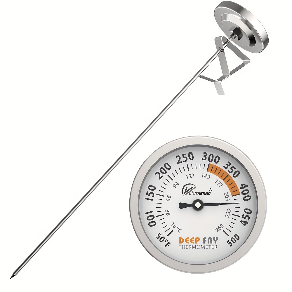 Deep Fry Thermometer with 12 Stainless Steel Food Grade Probe and Clip