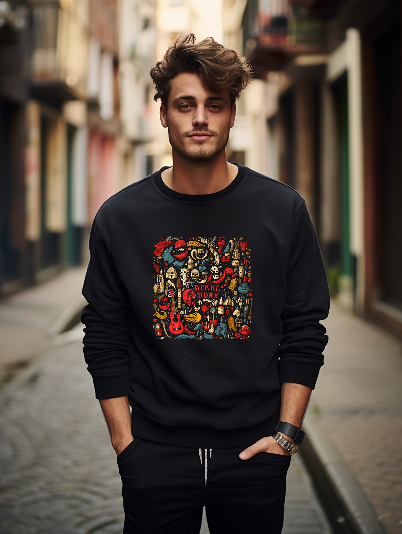 Long Sleeve Shirts for Men with Hoodie with Designs Hip Hop