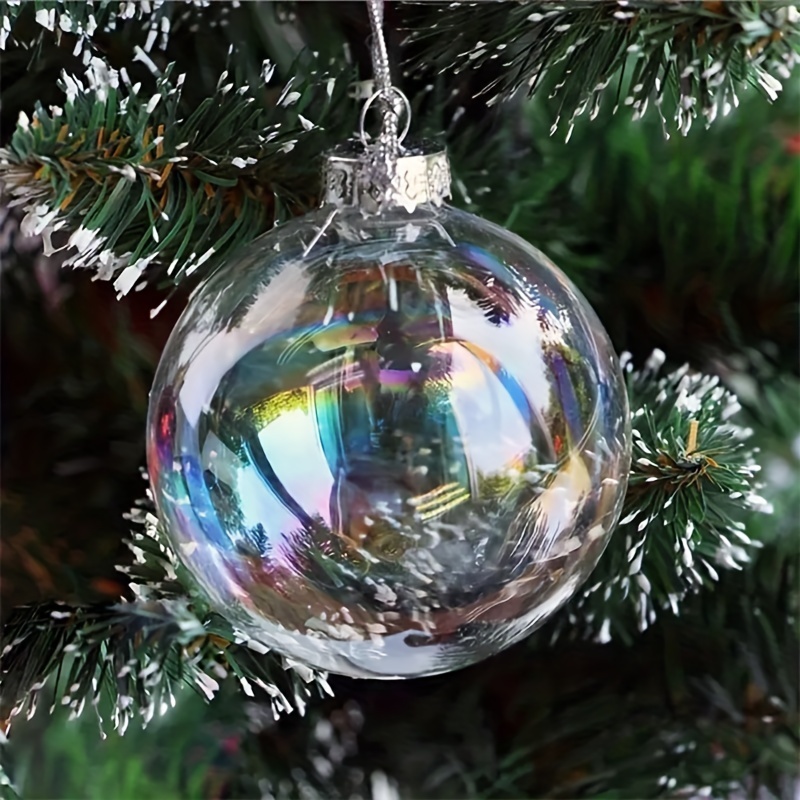 6 Pcs DIY Clear Plastic Fillable Balls Ornament 2 36Inch Christmas Balls