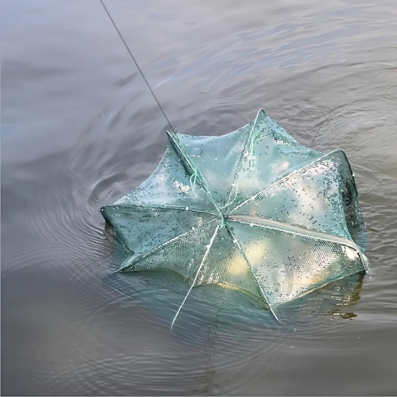  Automatic Fishing Trap Net Nylon Foldable Fishing Bait Trap  Fishing Gear for Crab Minnow Shrimp(6 Hole) : Sports & Outdoors