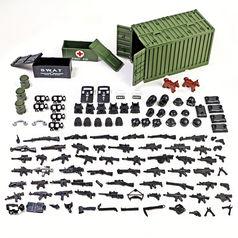  Feleph Swat Weapons Toys, Military Police Bricks