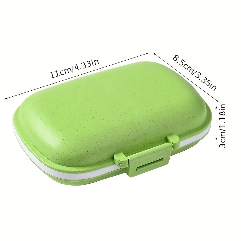 8-Compartment Sealed Pill Box for Travel Medicine Storage