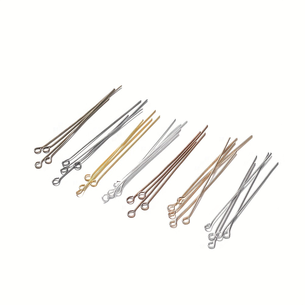 400pcs/Box Flat Head Pins Eye Pins For DIY Jewelry Making