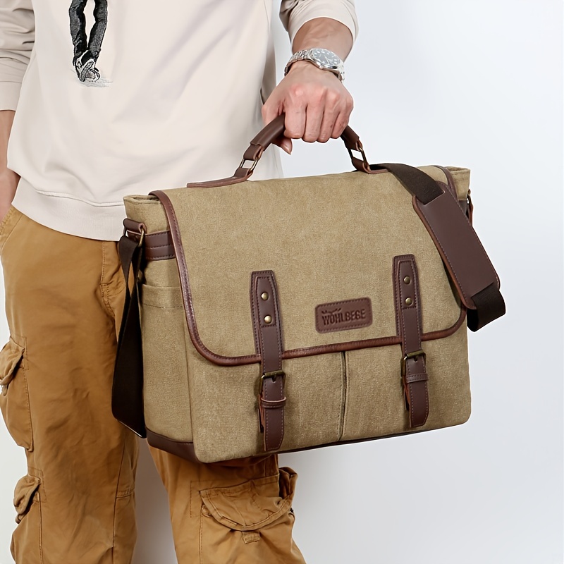 mens canvas messenger bag laptop