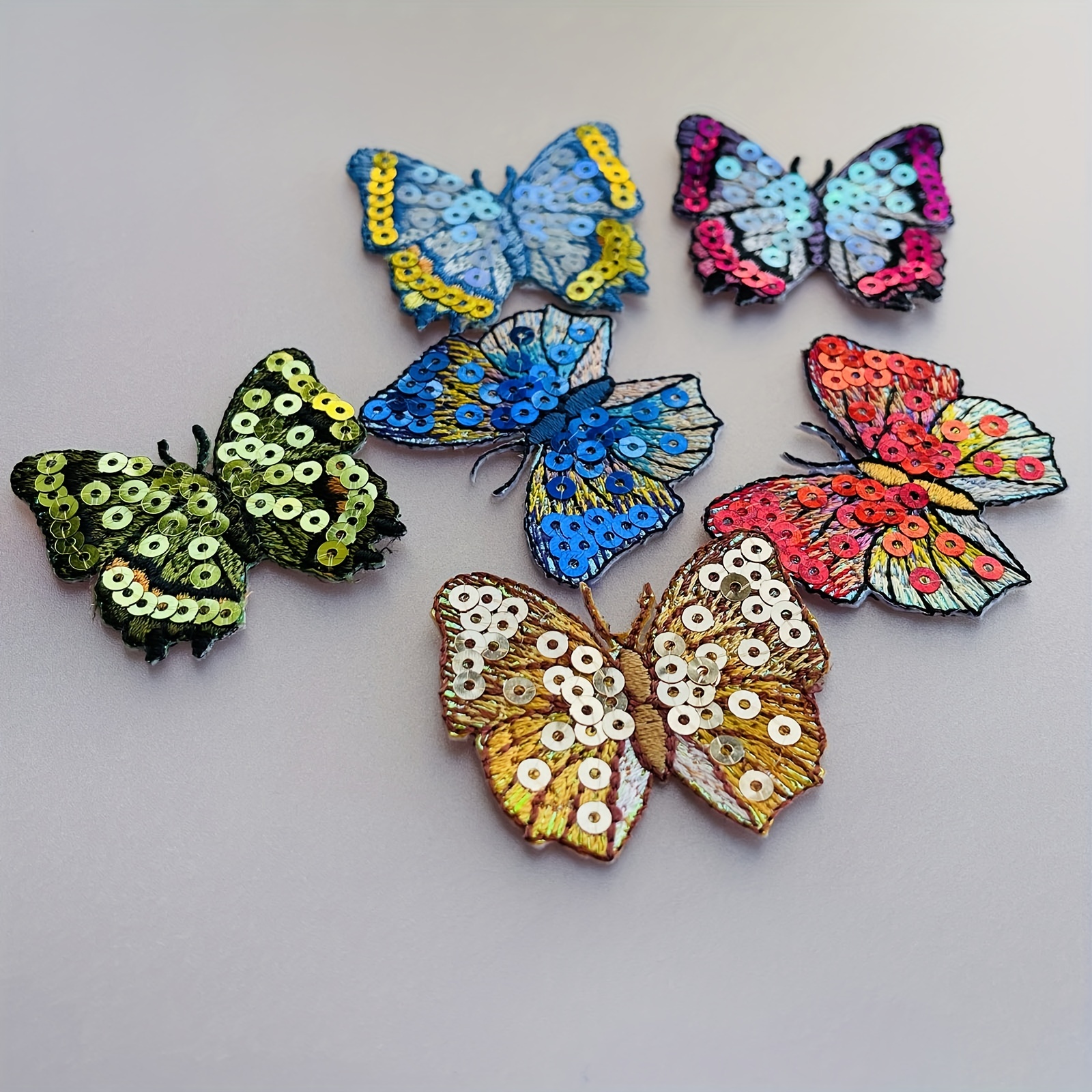 Sequin Butterfly Applique, Sew on Butterfly Applique