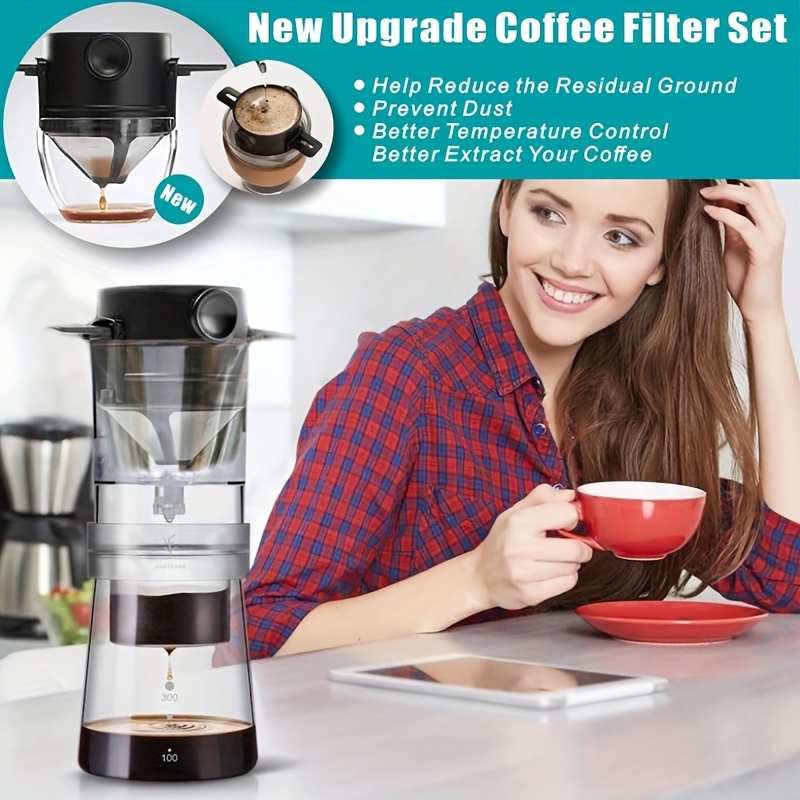 2pcs Nuovo Set Di Filtri Per Caffè Pour Over, Filtro Per Caffè  Riutilizzabile E Senza Carta