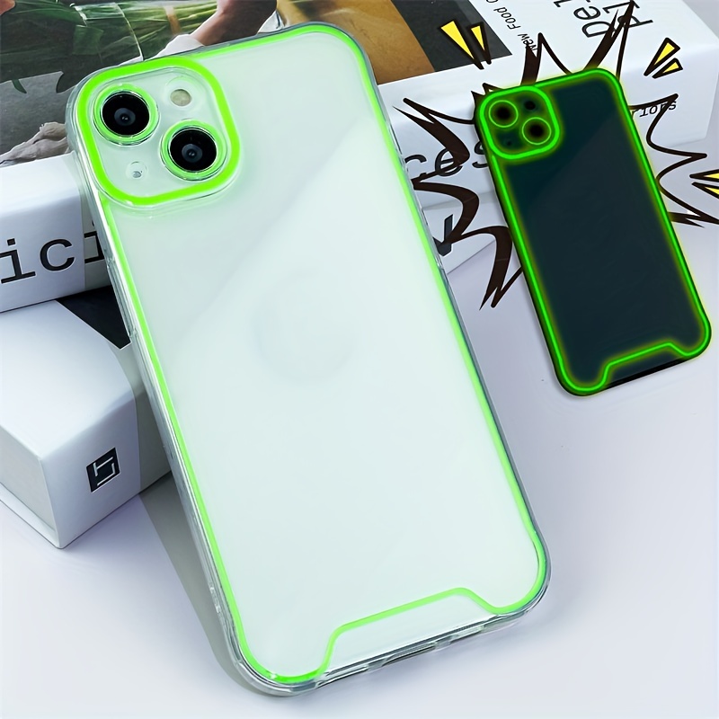 Funda iPhone 13 Pro con borde de TPU (verde/transparente) 