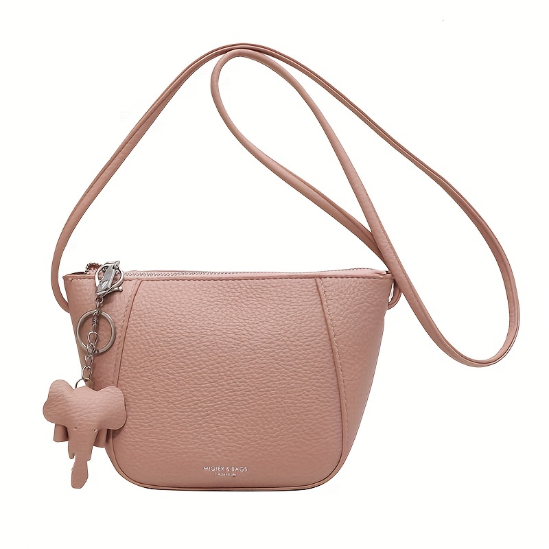 Twisted Faux Leather Crossbody Bag