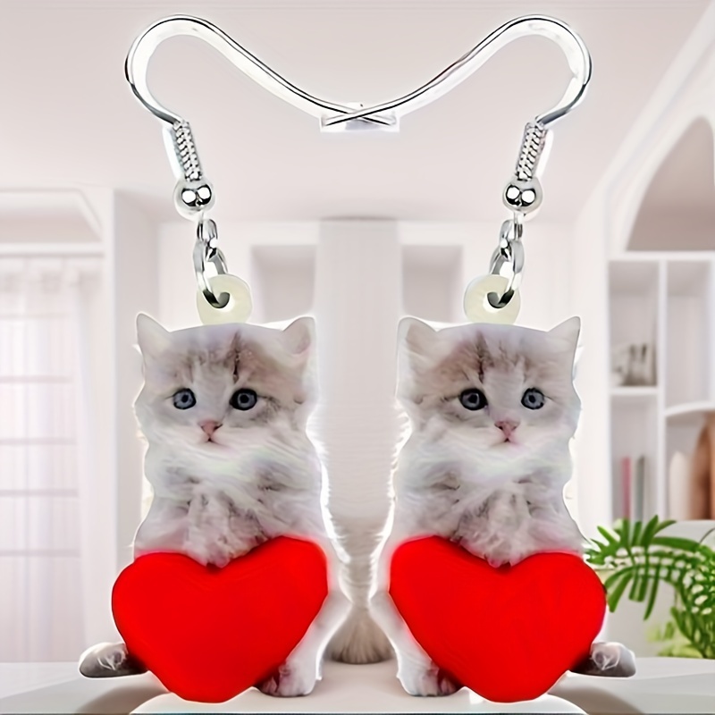 Christmas on sale cat earrings