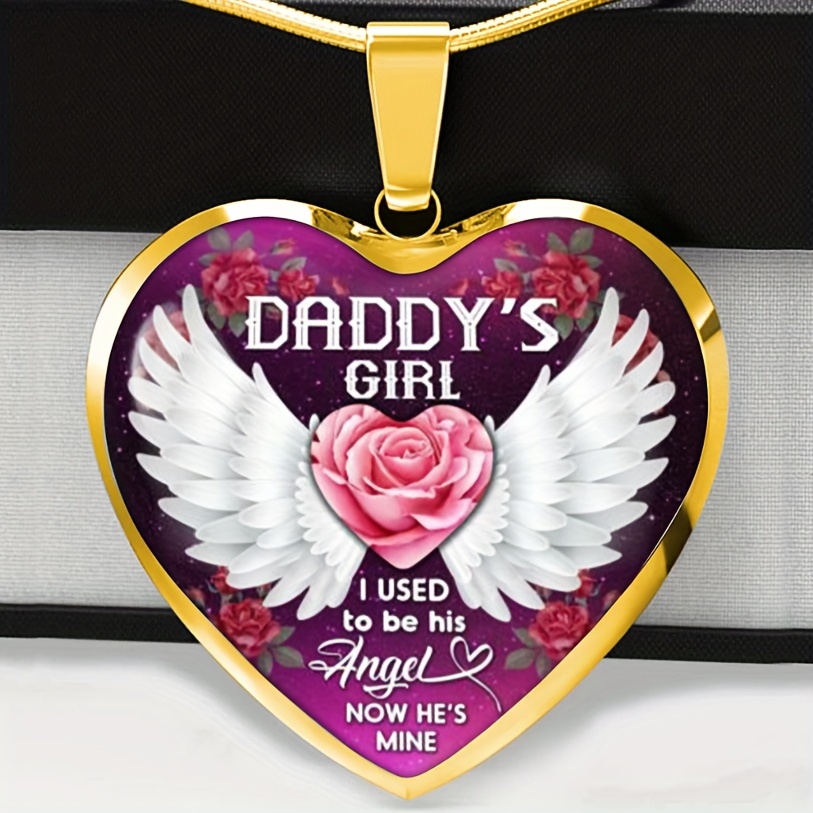 Daddy's girl dog on sale tag heart pendant