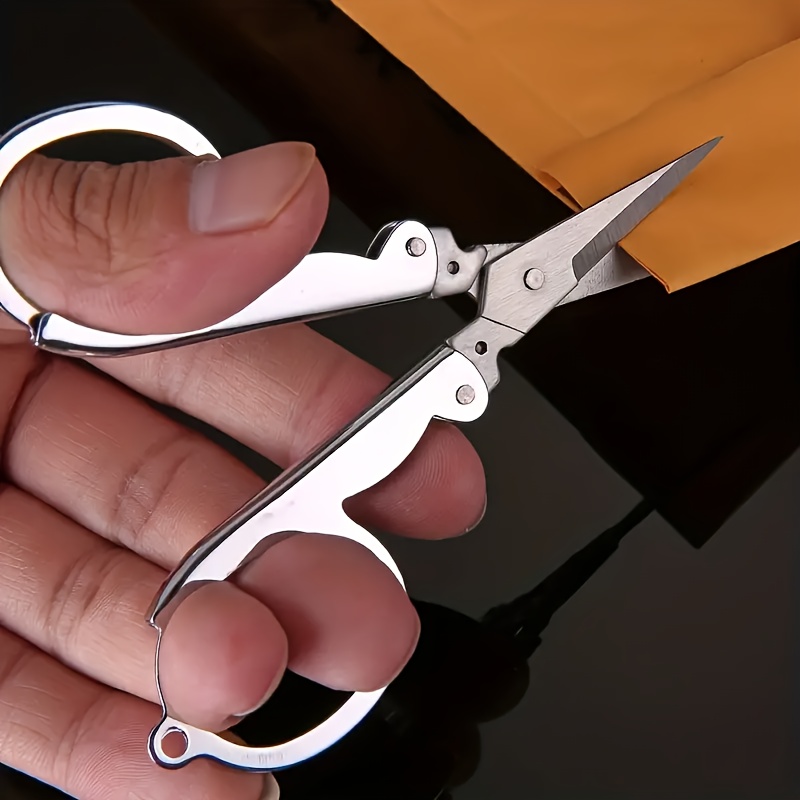 2pcs Folding Scissors,Safe Portable Travel Scissors,Stainless Steel Telescopic Cutter used for Home Office, Safety Portable Travel Trip Scissors