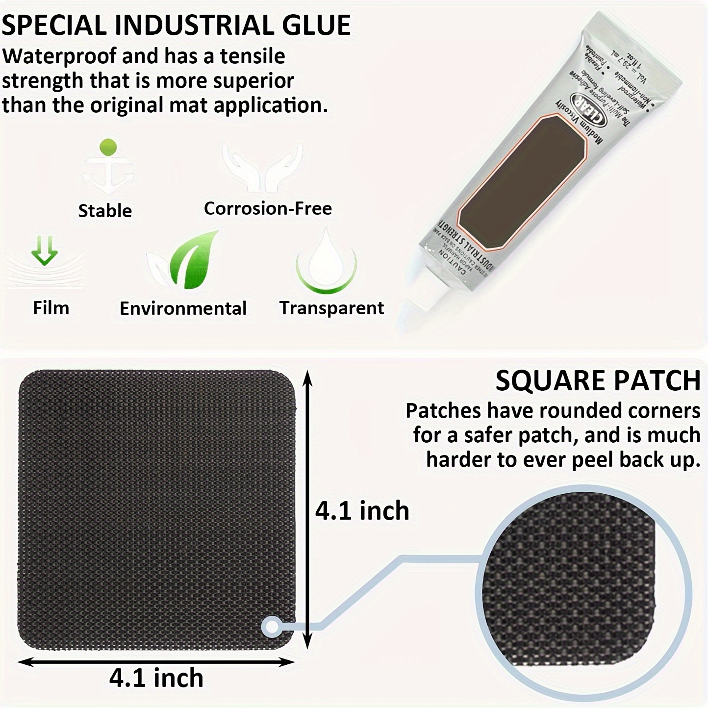 Trampoline Patch Repair Kit Replacement Repair Patches with Glue