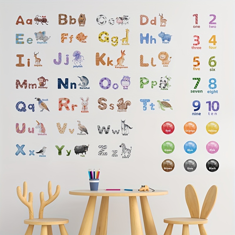 Alphabet Wall Decal Alphabet Letters Decal ABC Wall Sticker 