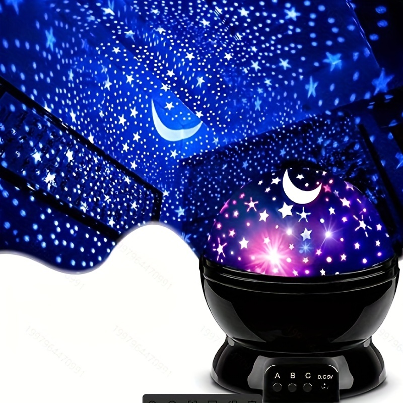1pc Luz Nocturna Infantil Proyector De Luna Y Estrellas Con - Temu
