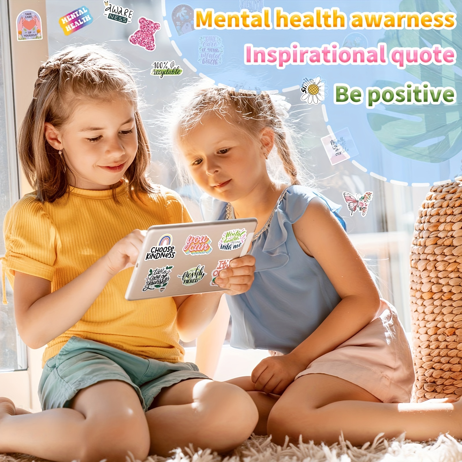 300pcs Mental Health Stickers,Inspirational Psychology Stickers For Adults  Teens,Positive Waterproof Mental Health Awareness Stickers For Water Bottle