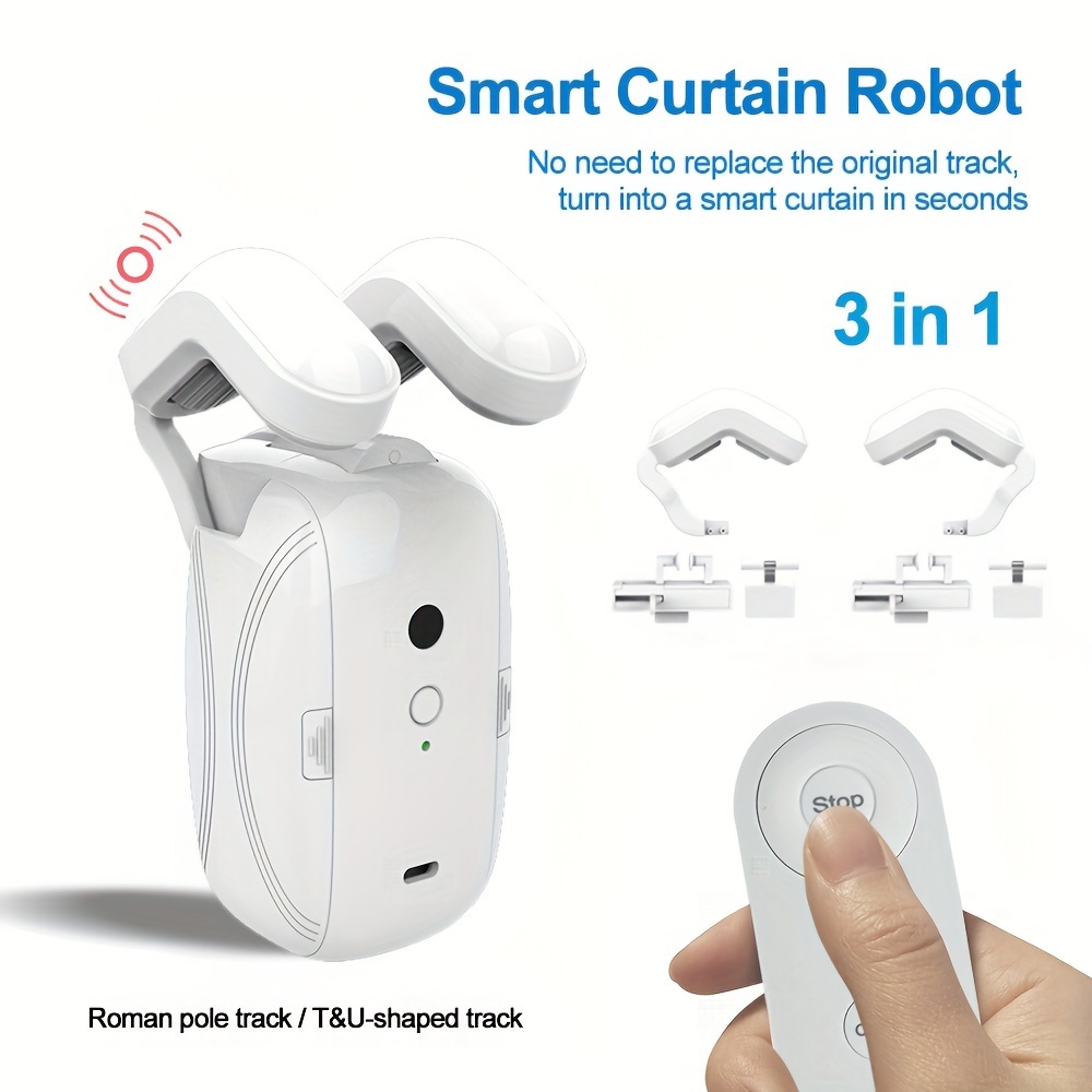 Smart Curtains Rod Opener, Automatic Curtain Opener, Automatic Curtain  Driver Track Installation Smart Curtain Robot for Home Bedroom