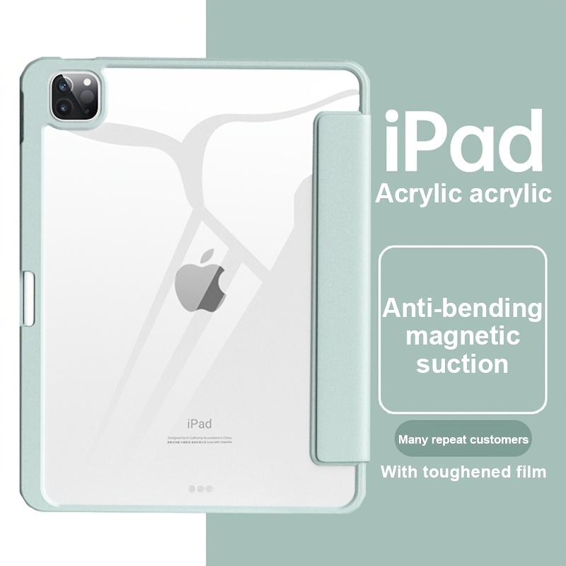 Transparent Acrylic Protective Pad Case With Pen Slot For