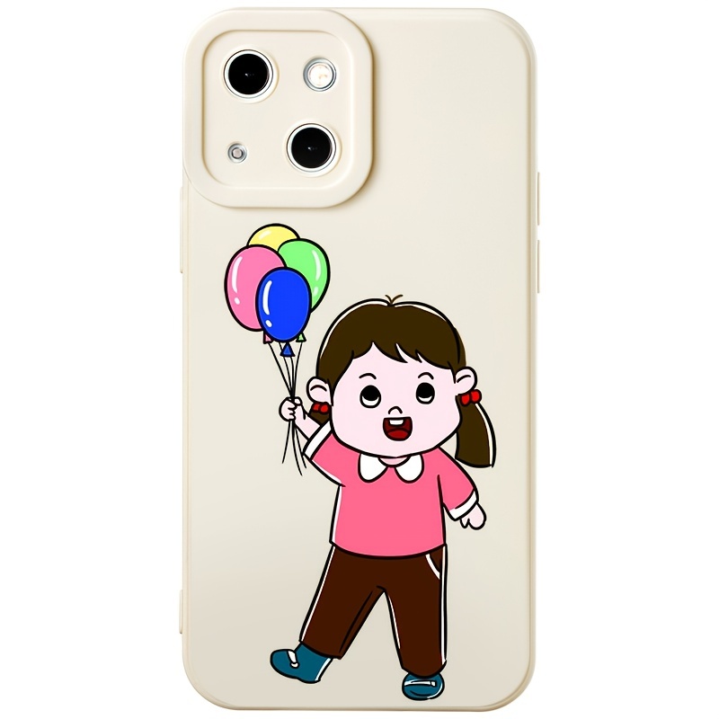 White Phone Case With Ballon Girl Pattern For Iphone14 14plus