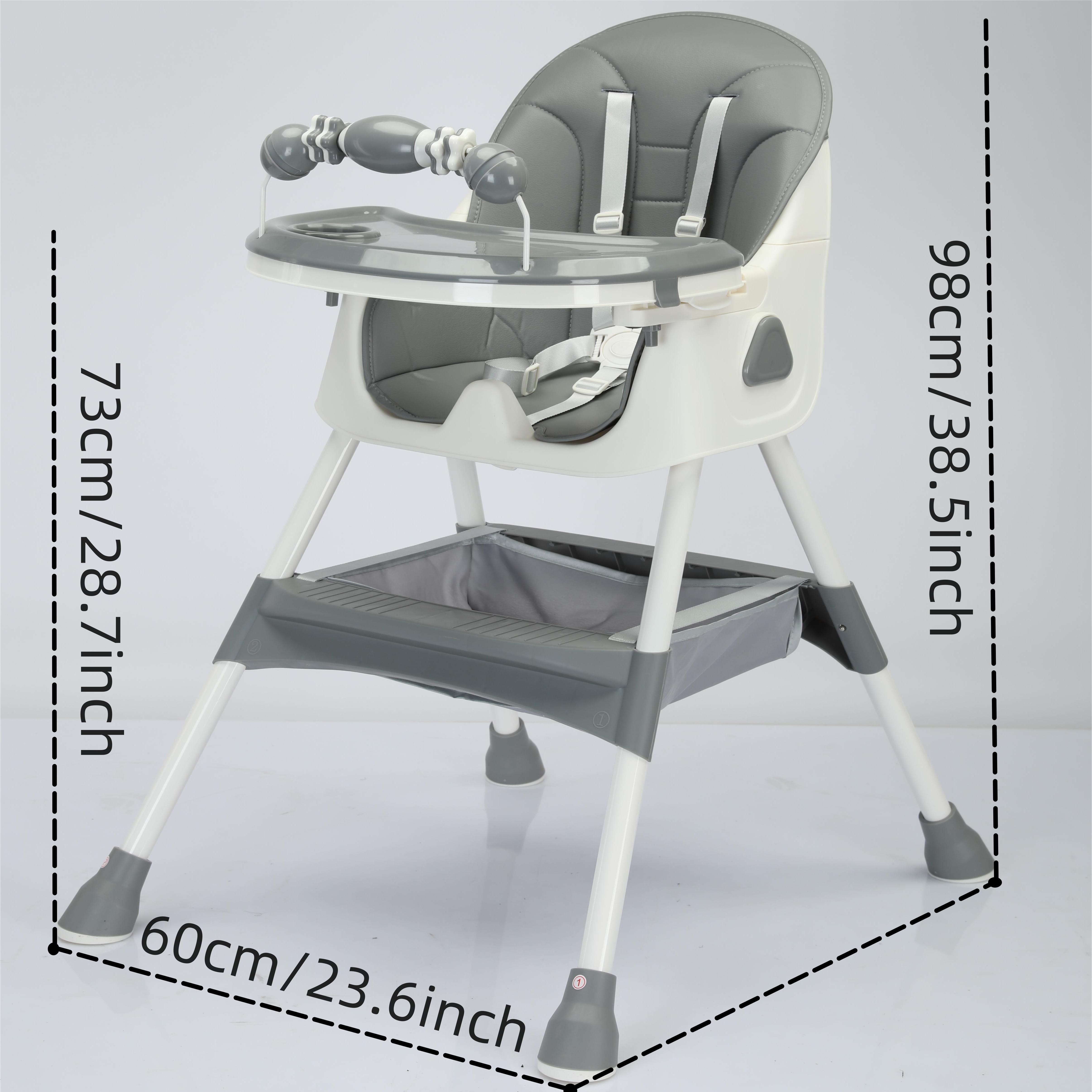 Chaise haute pour enfant multifonctionnelle grise