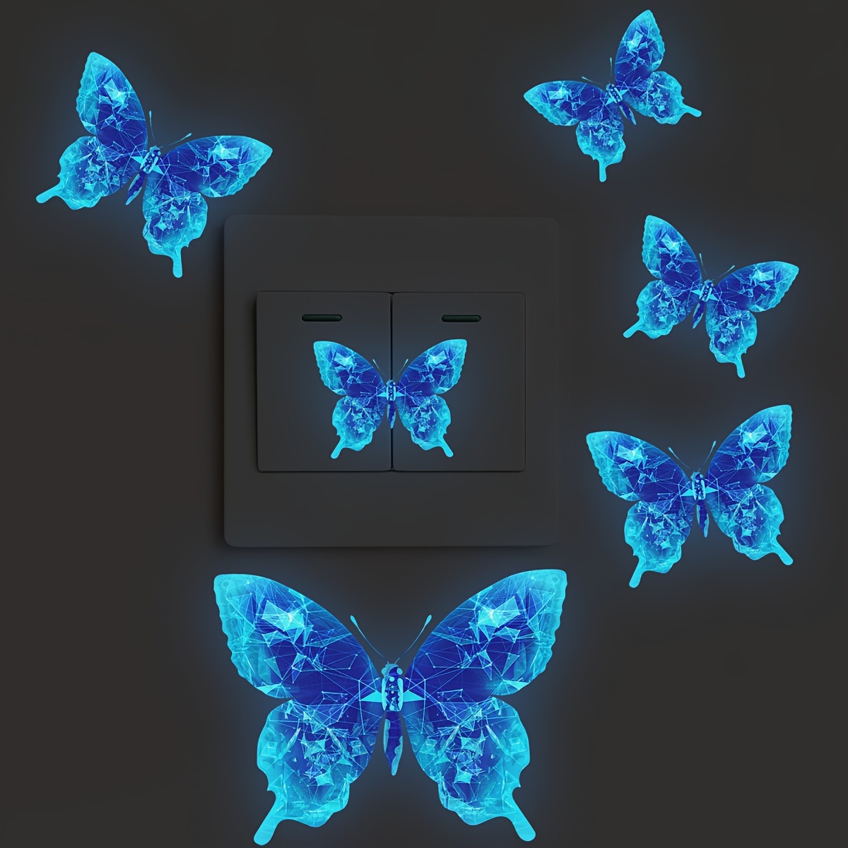 1 Pc Papillon Volant Fluorescent Autocollant Bleu Lumineux - Temu Belgium